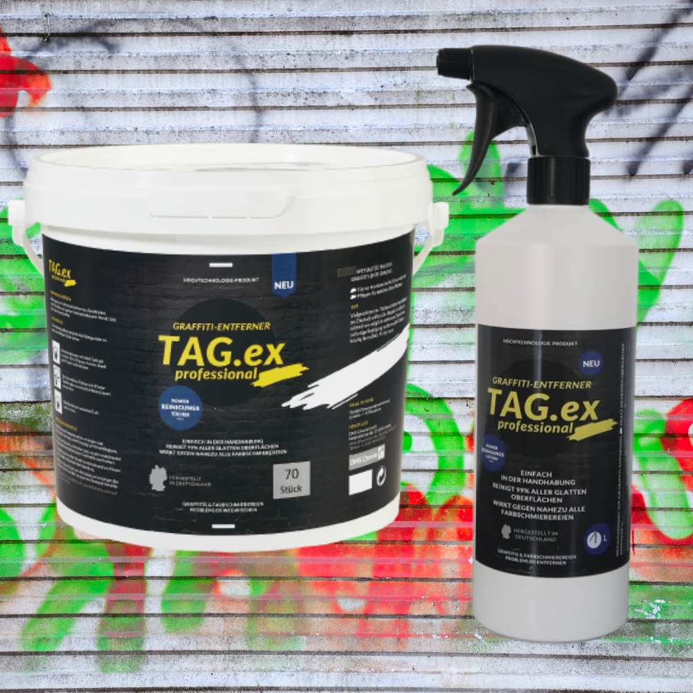  Graffitifjerner / Taggefjerner - Pakkeløsning - 1 liter spray - 70 stk wipes - TAG.ex