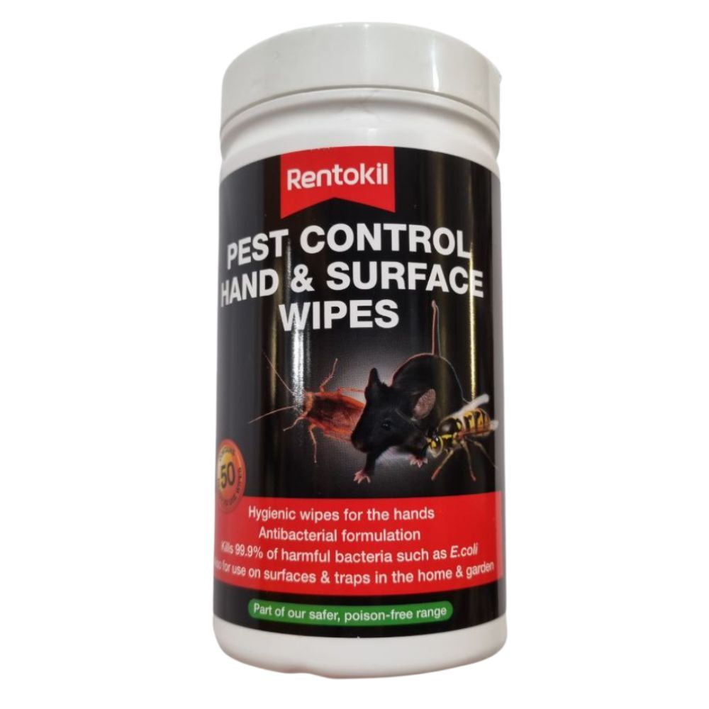 Hånd og overflate antibac wipes - 50 stk - Rentokil